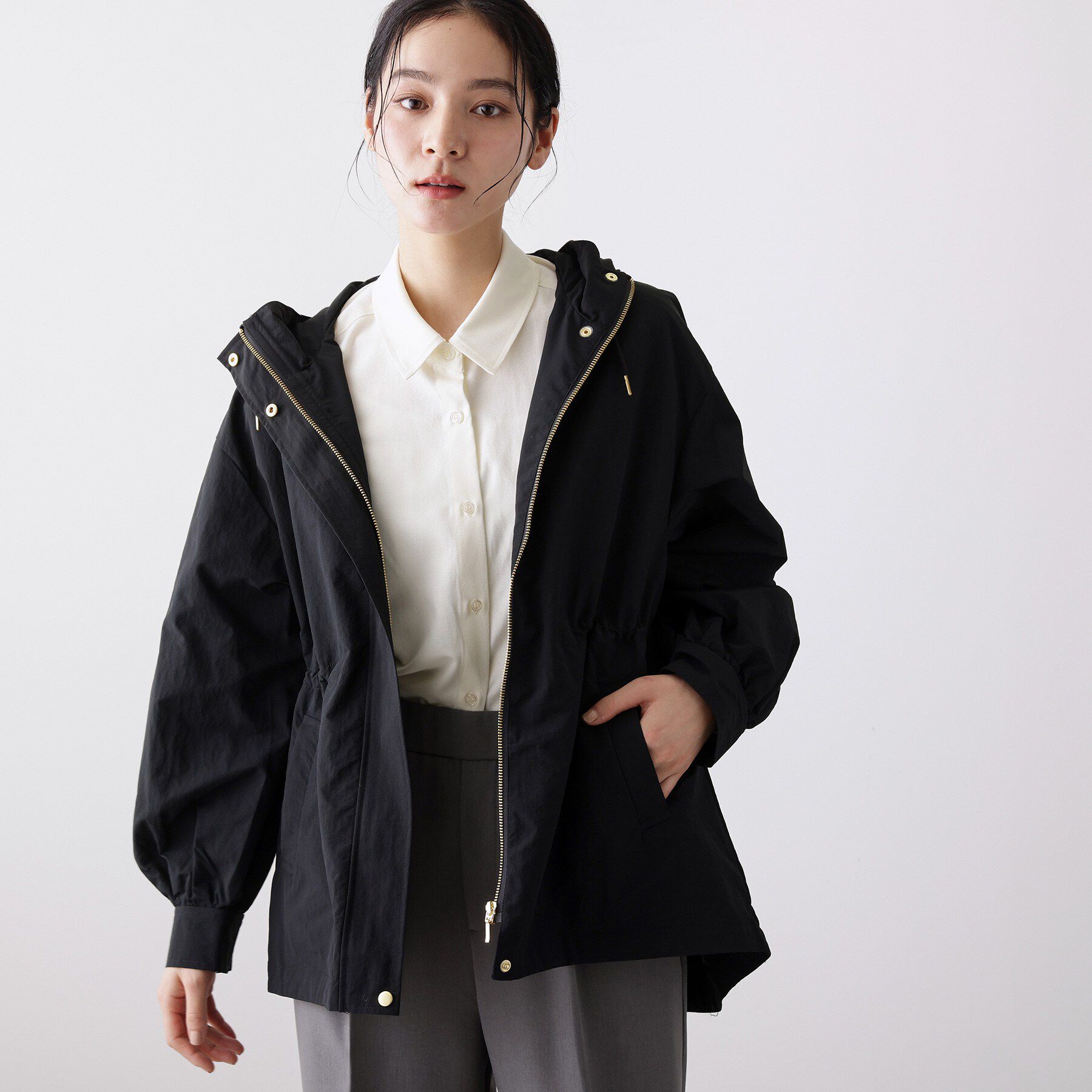 Dessin「【撥水・洗える】フーデッドブルゾン」|ブルゾン・スタジャン|