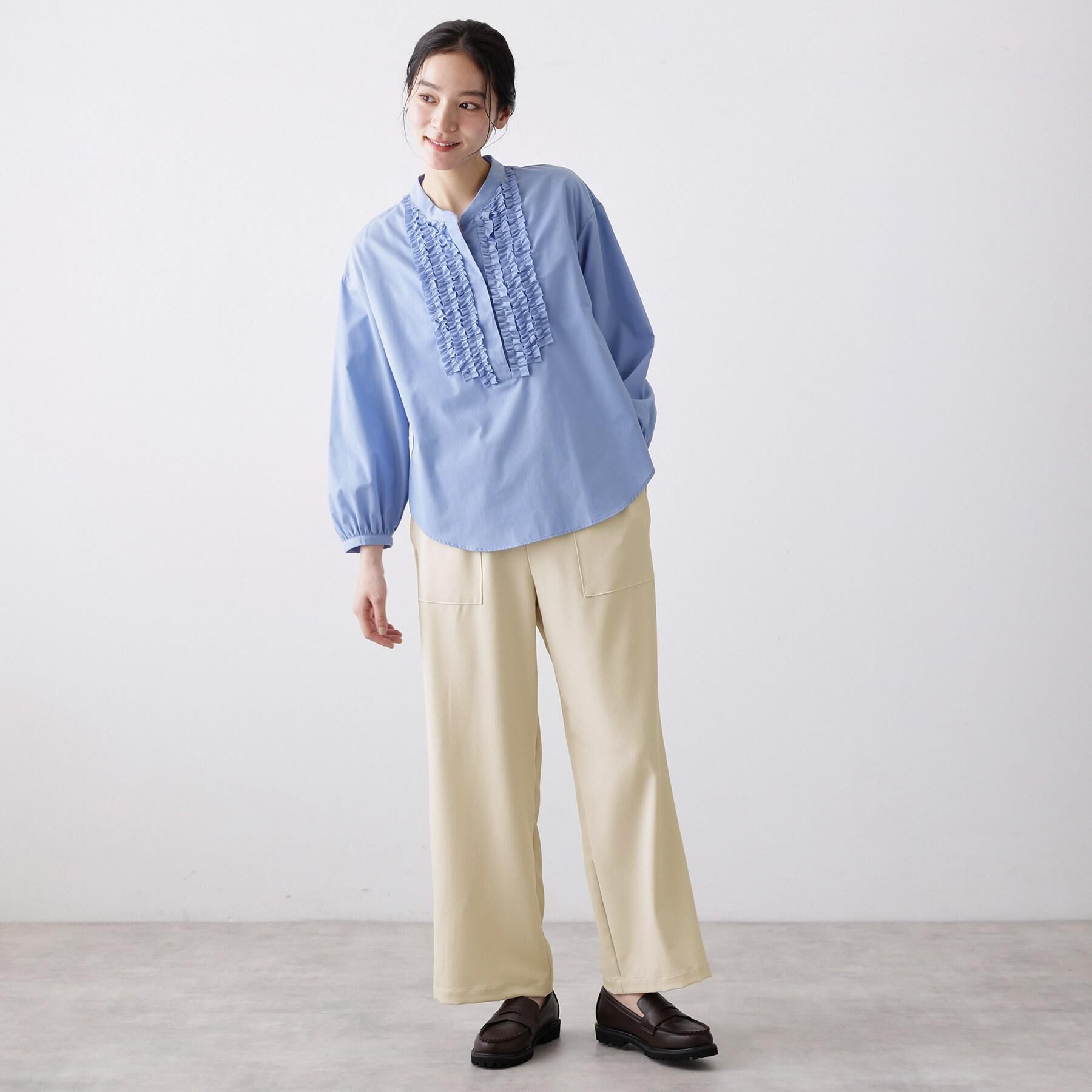 Dessin「【着映え/洗える】フロントフリルブラウス」|シャツ・ブラウス|