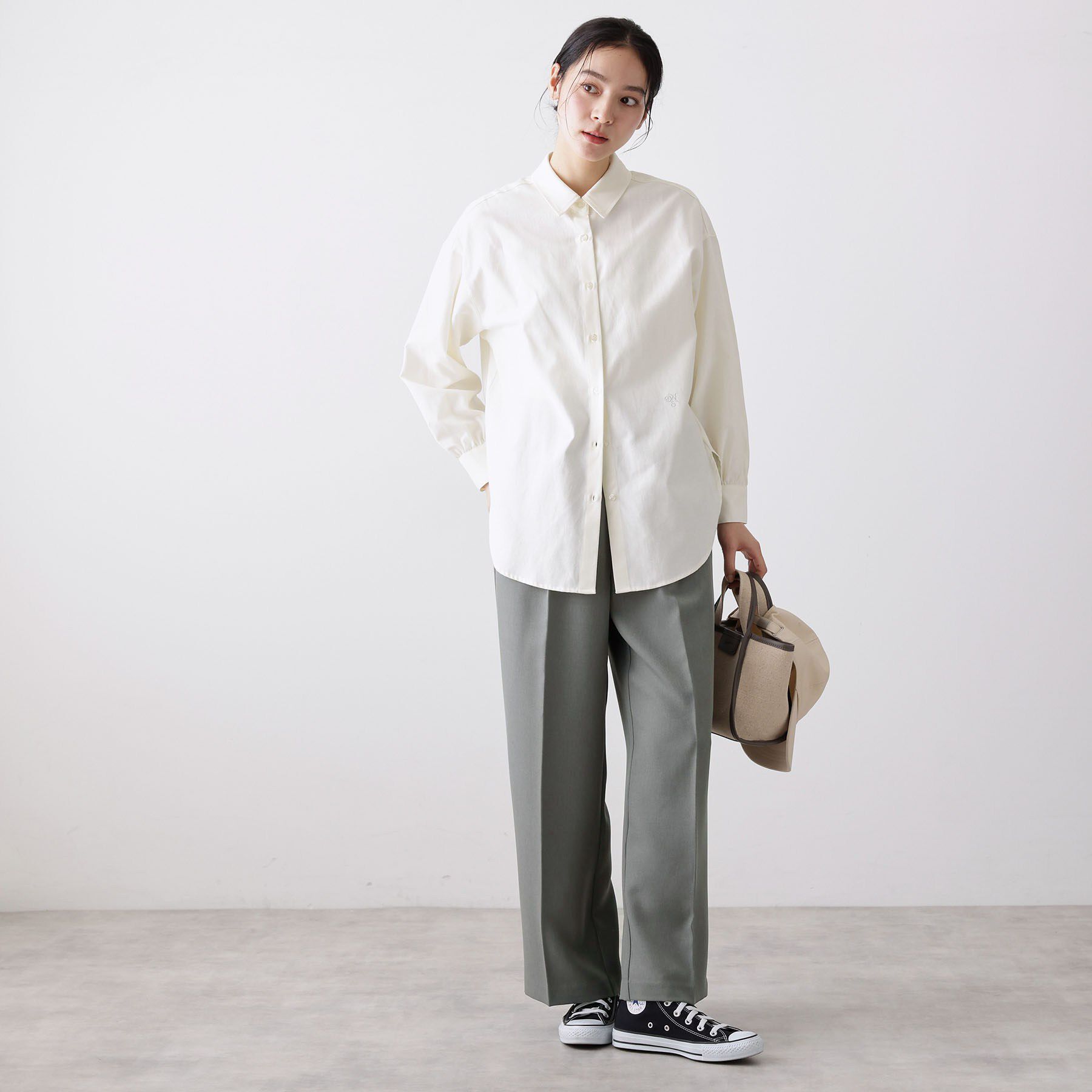 Dessin「【洗える】サイドボタンセミワイドパンツ」|その他|