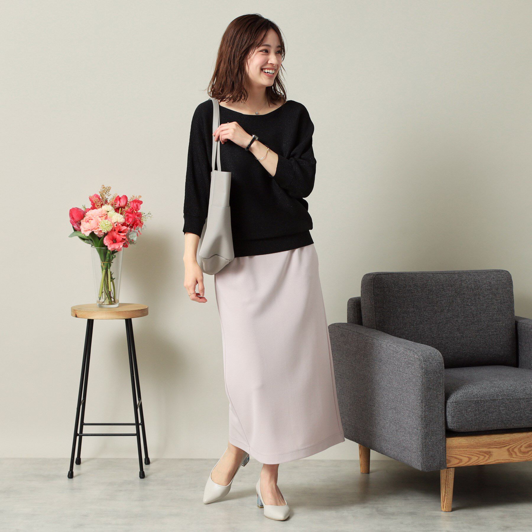 ITS&rsquo;DEMO「【UVケア／アンチピリング／洗濯機OK】ラメリブドルマンニット」|ニット・セーター|