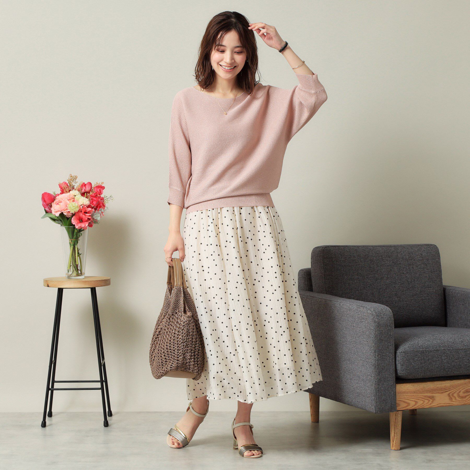 ITS&rsquo;DEMO「【UVケア／アンチピリング／洗濯機OK】ラメリブドルマンニット」|ニット・セーター|