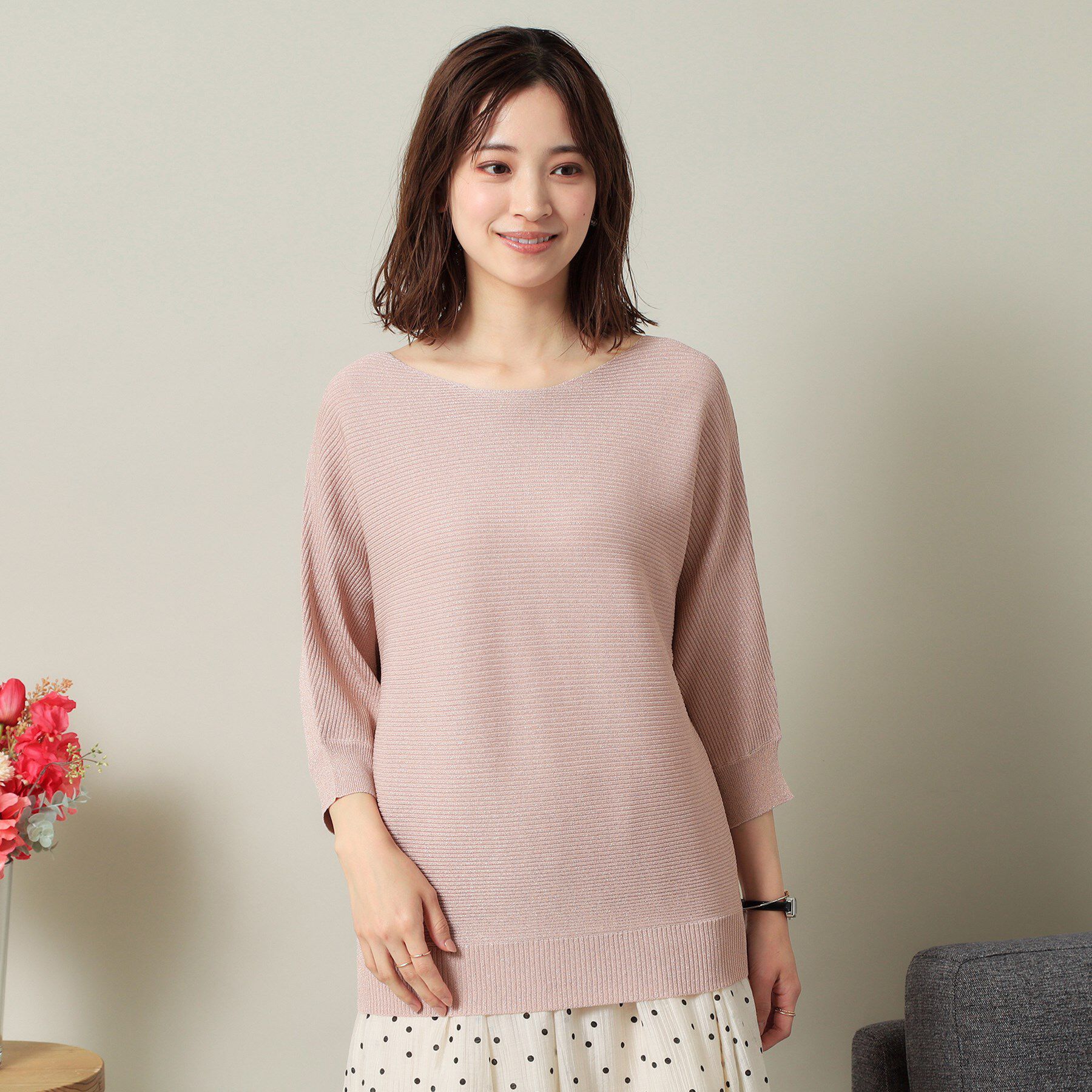 ITS&rsquo;DEMO「【UVケア／アンチピリング／洗濯機OK】ラメリブドルマンニット」|ニット・セーター|