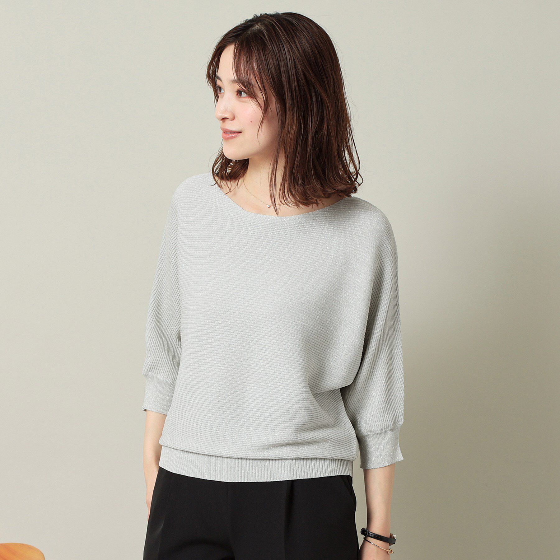 ITS&rsquo;DEMO「【UVケア／アンチピリング／洗濯機OK】ラメリブドルマンニット」|ニット・セーター|