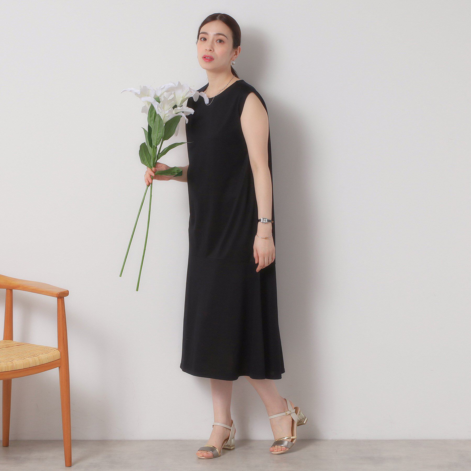 ITS&rsquo;DEMO「【清涼感／吸水速乾／洗濯機OK／洗濯後しわになりにくい】カットミラノペプラムワンピース」|ワンピース|