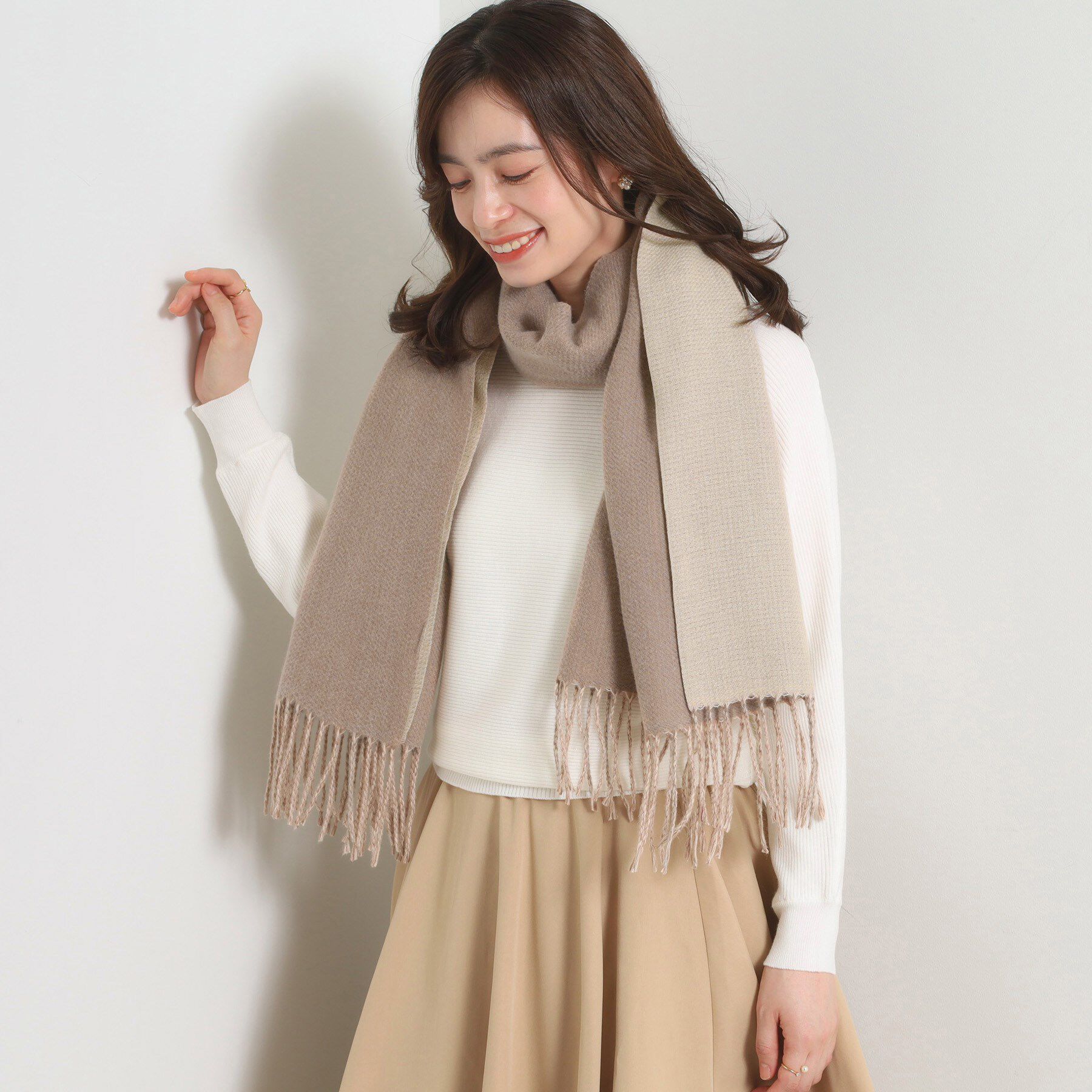 ITS&rsquo;DEMO「【手洗い可】リバーシブルストール」|ストール|