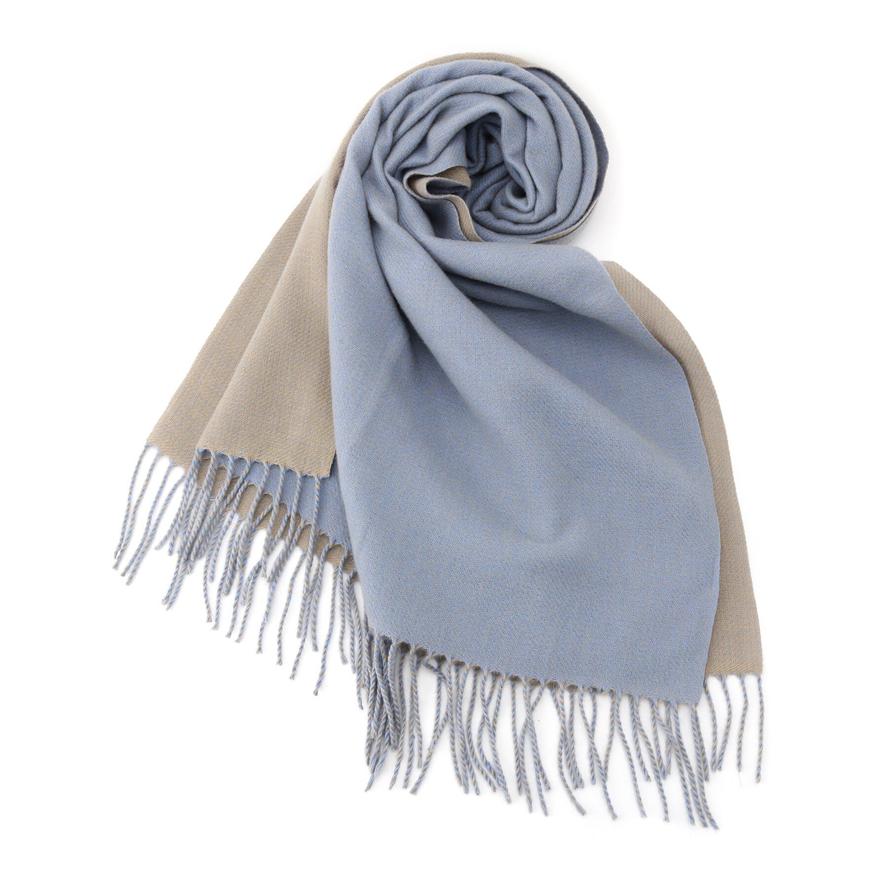 ITS&rsquo;DEMO「【手洗い可】リバーシブルストール」|ストール|ブルー(092)