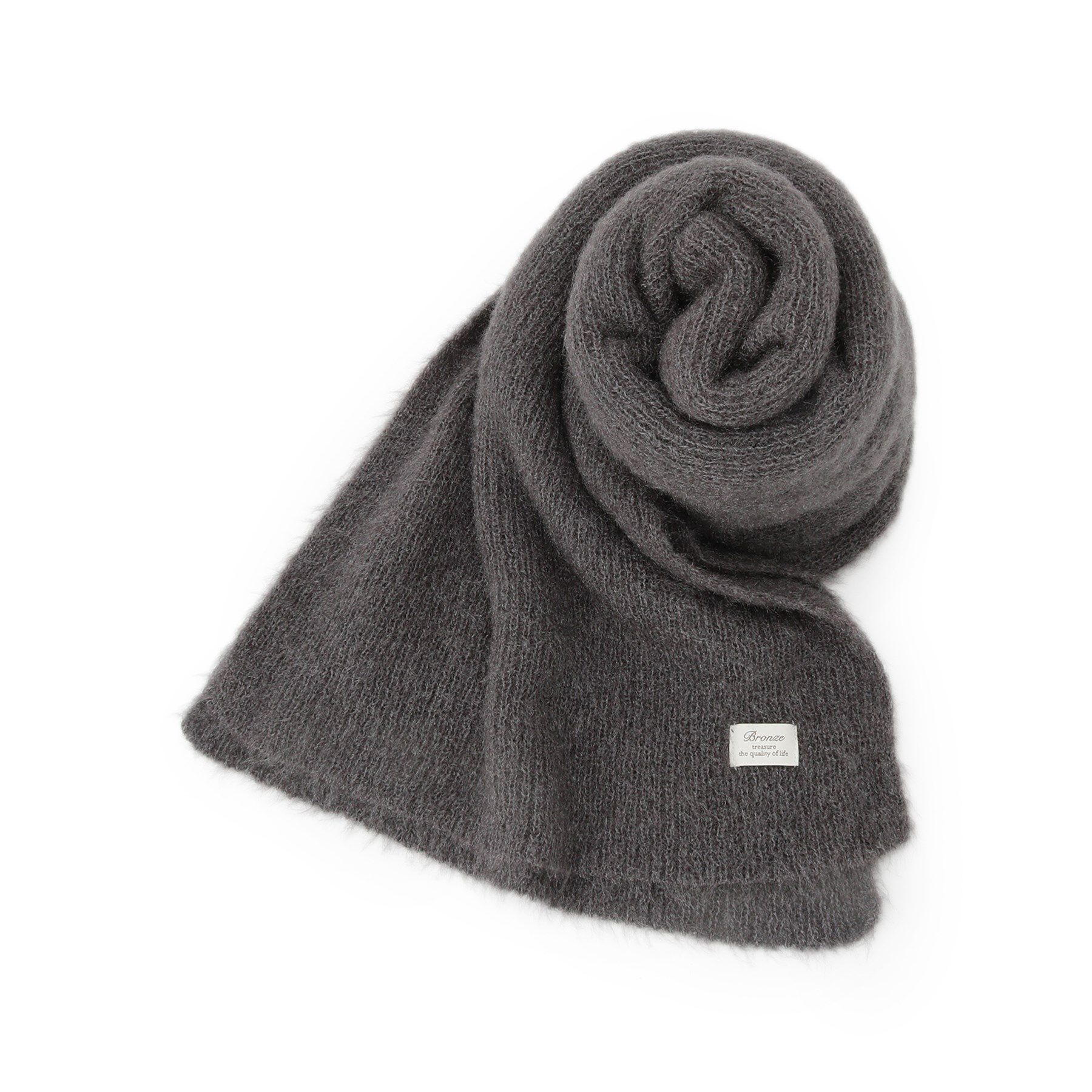 ITS&rsquo;DEMO「【手洗い可】艶ニットマフラー」|ストール|チャコールグレー(0