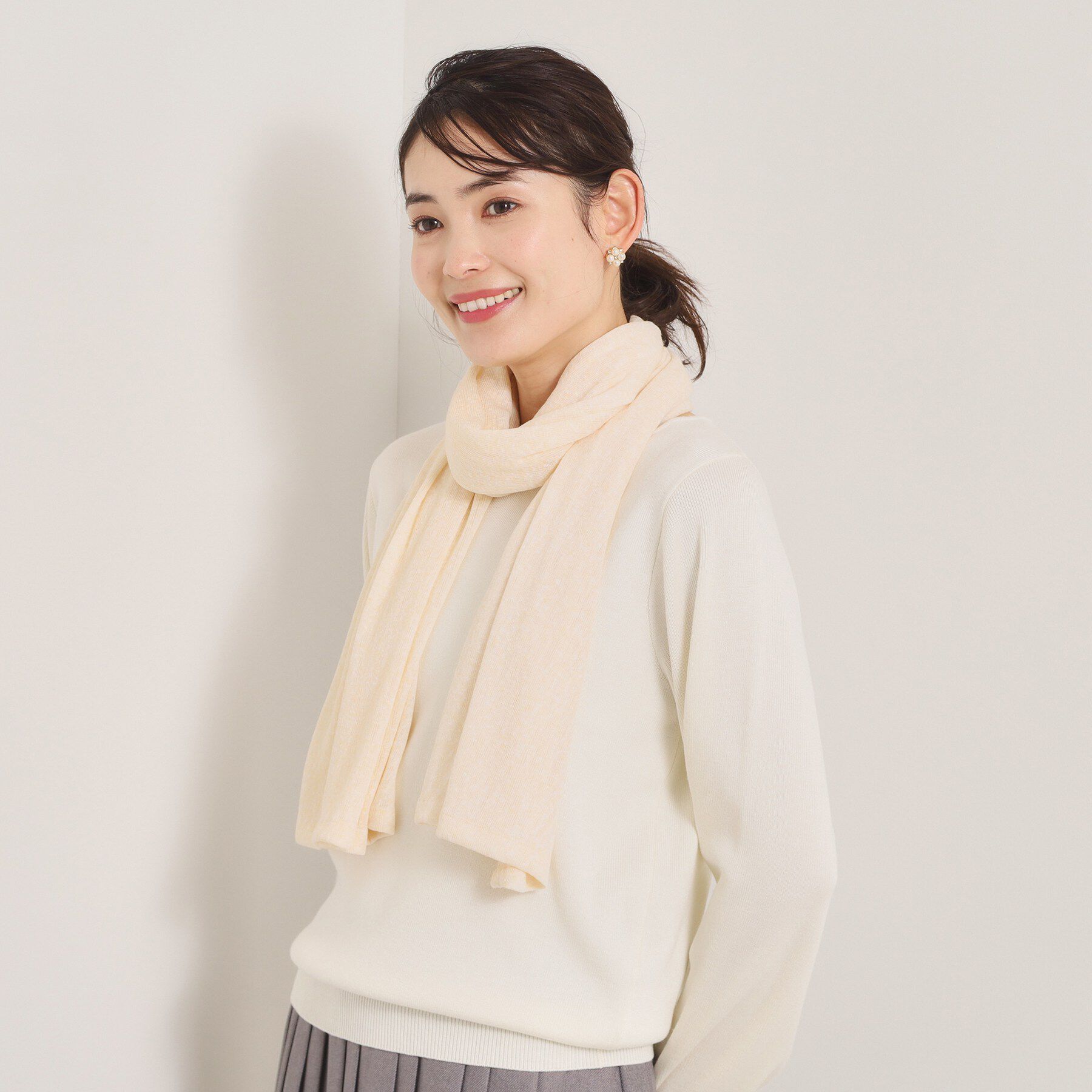 ITS&rsquo;DEMO「【手洗い可】メランジニット3WAYストール」|ストール|