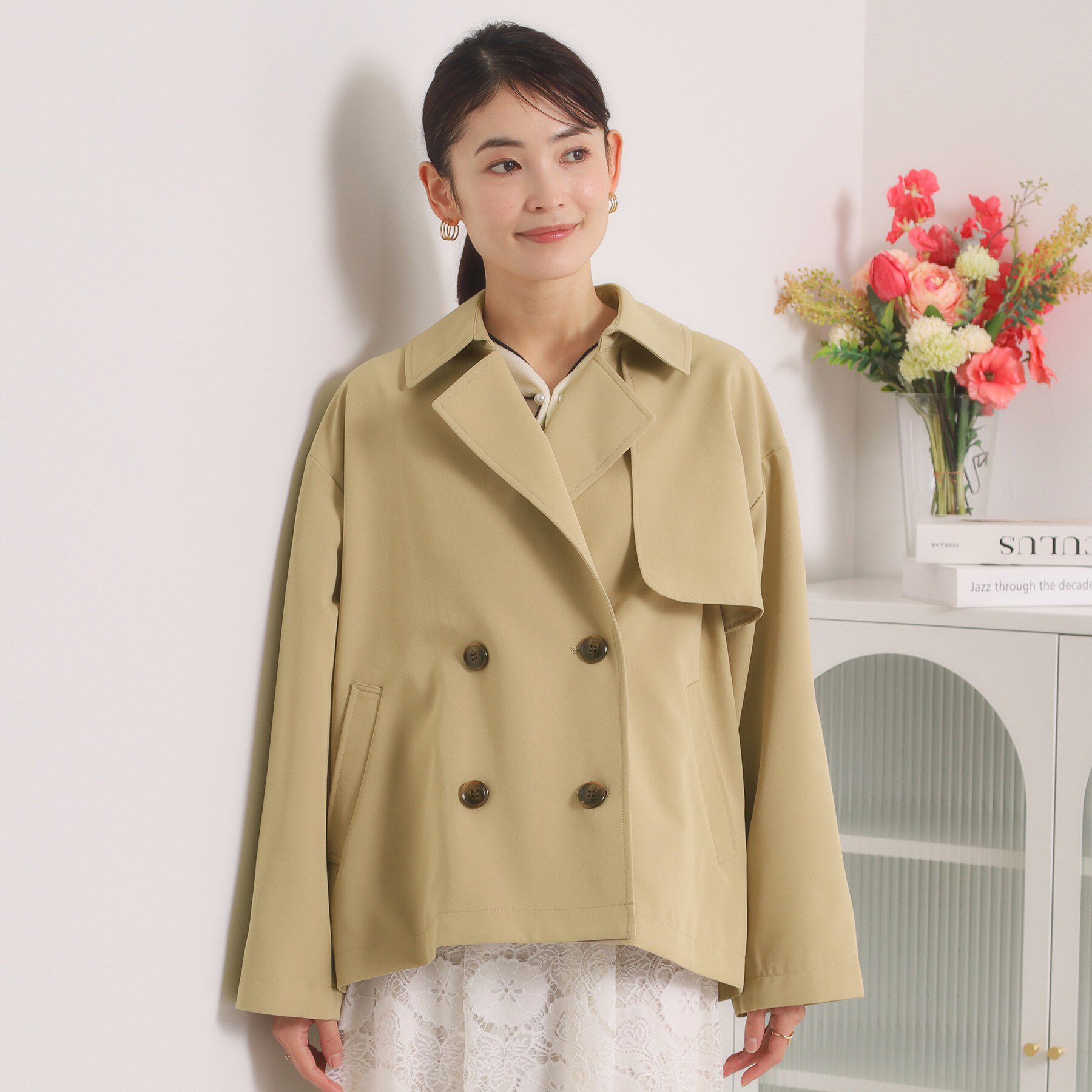 ITS&rsquo;DEMO「【撥水／花粉防止／手洗い可】ショートトレンチコート」|トレンチコート|