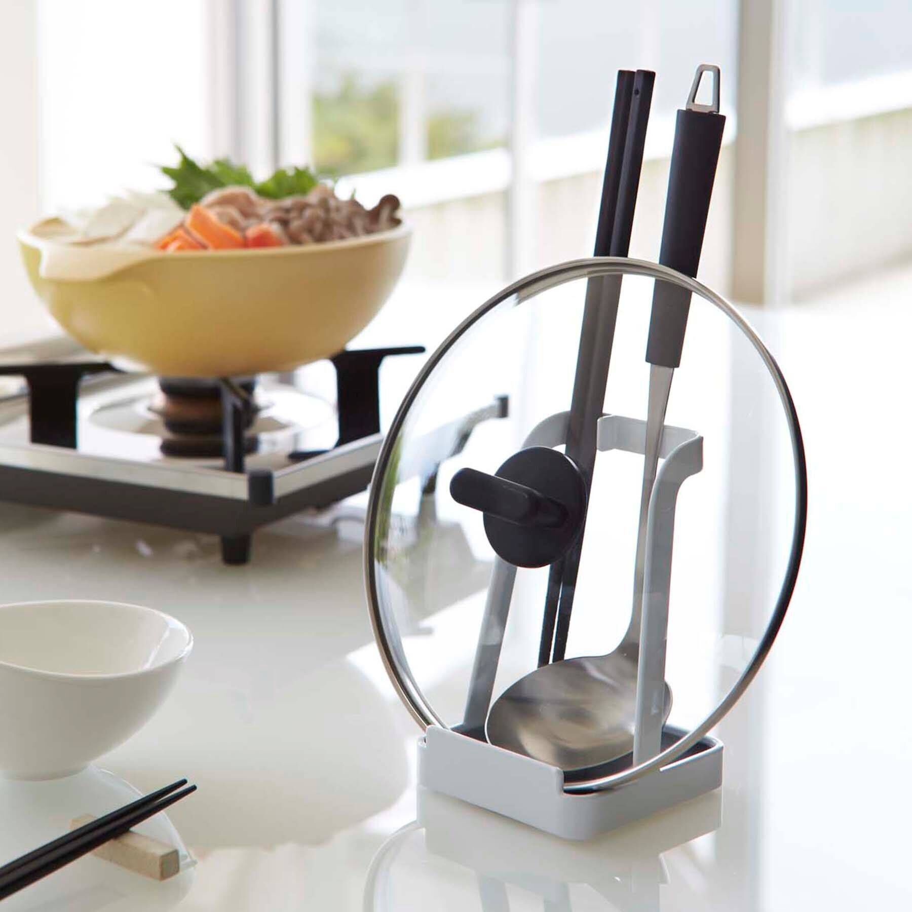212 KITCHEN STORE「お玉＆鍋フタスタンド WH 山崎実業 ＜tower タワー＞」|食器・キッチングッズ|