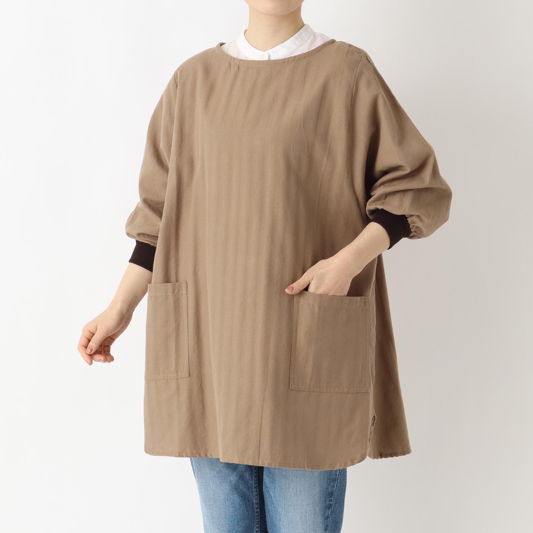 212 KITCHEN STORE「ライトウィンド 花びらリブ袖かっぽうぎ BE」|食器・キッチングッズ|その他