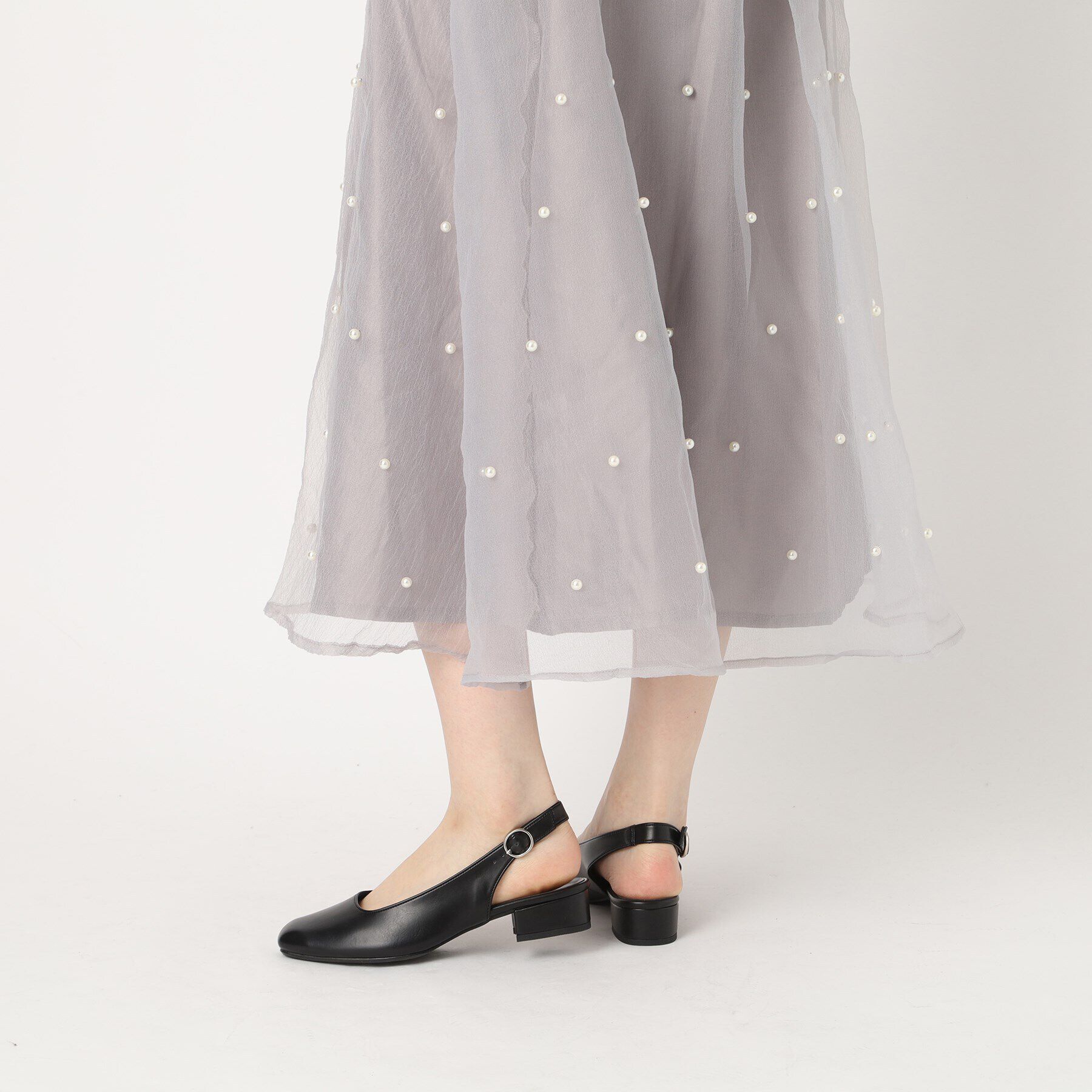 ESPERANZA「ソフトスクエアバックストラップフラットパンプス」|パンプス|