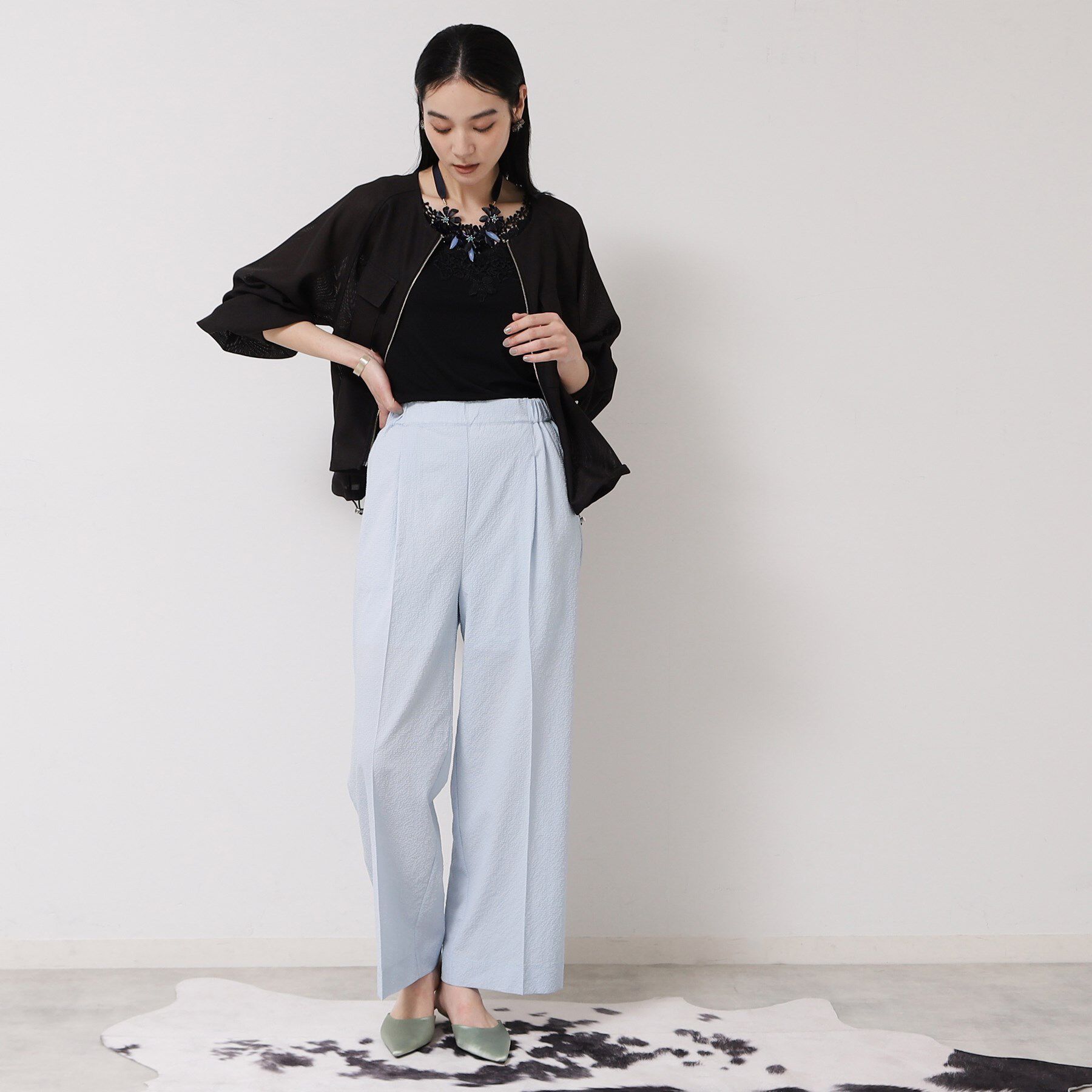 SunaUna「【ウエストゴム／カラ三素材】ワイドパンツ」|その他|