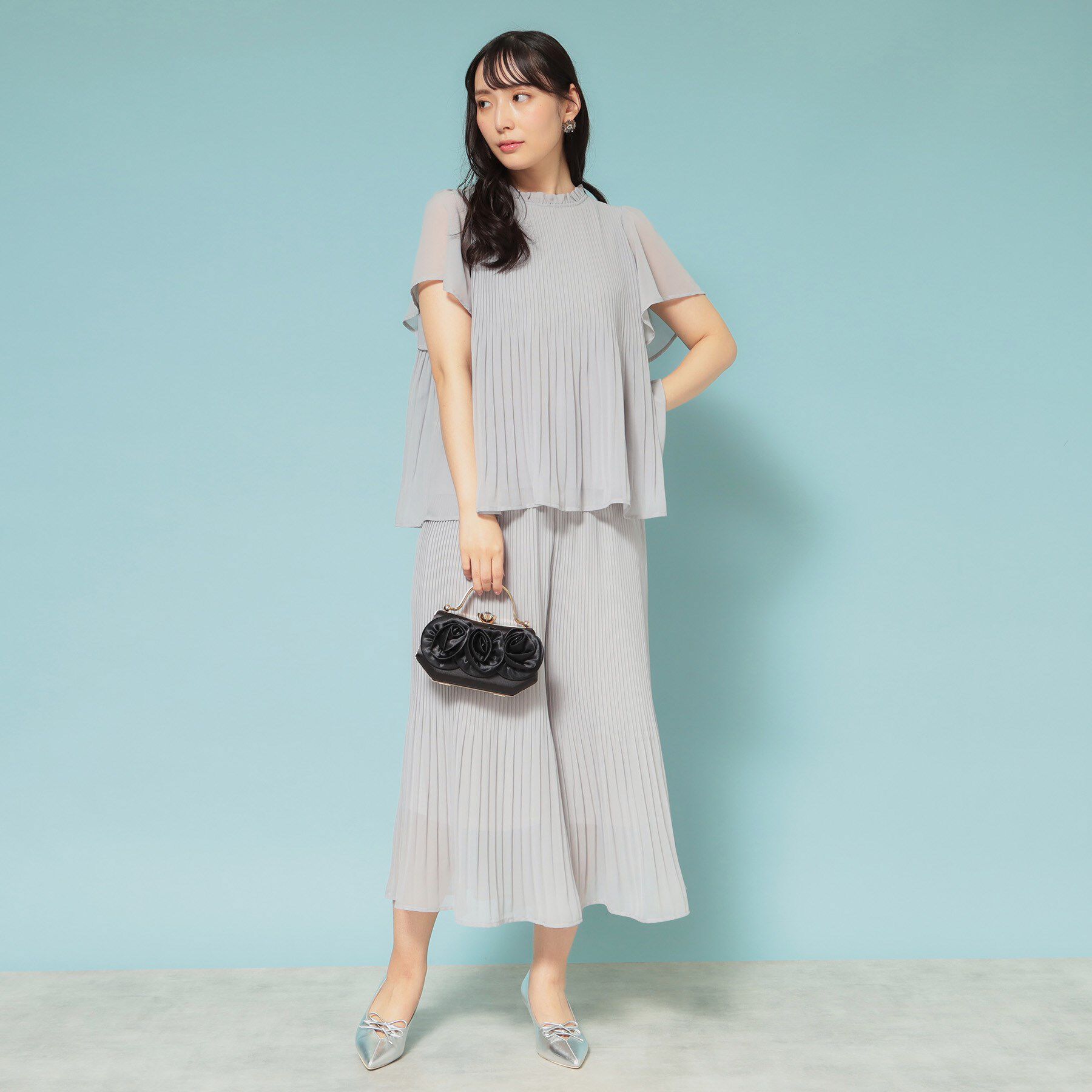 SunaUna「【2Way】フラワーモチーフパーティバッグ」|ハンドバッグ|