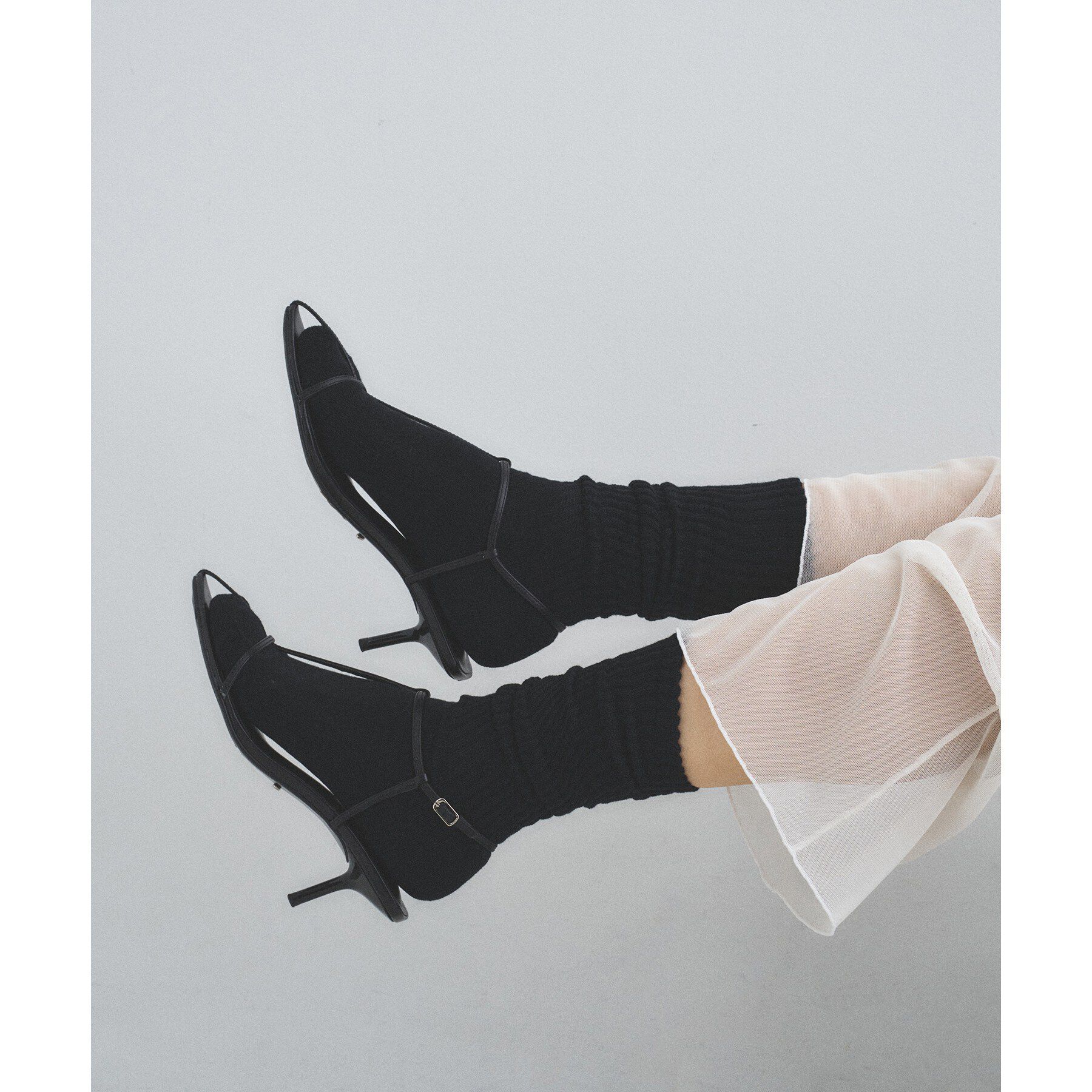 CODE A「piedi nudi｜LOUCH RIB PILE sox」|ソックス|ブラック(019)