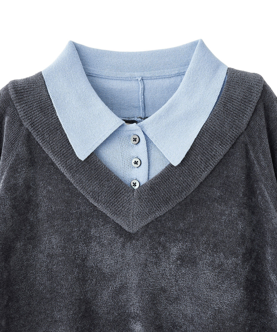 COCO DEAL「レイヤード風ポロ衿ニット」|ポロシャツ|