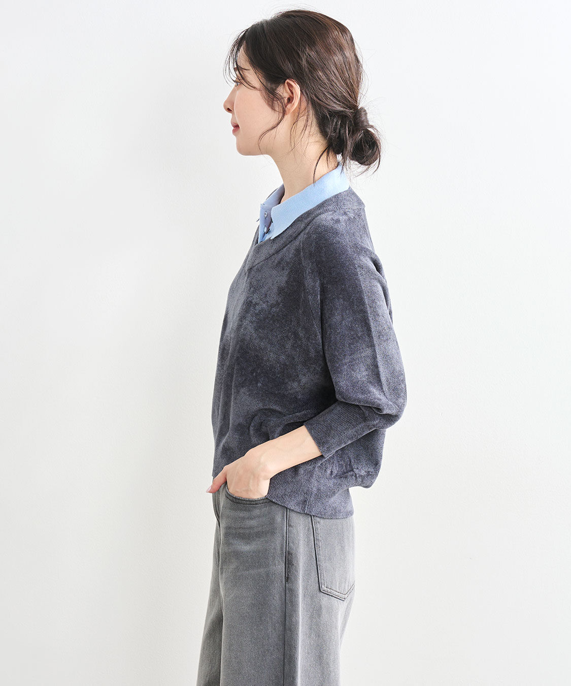 COCO DEAL「レイヤード風ポロ衿ニット」|ポロシャツ|