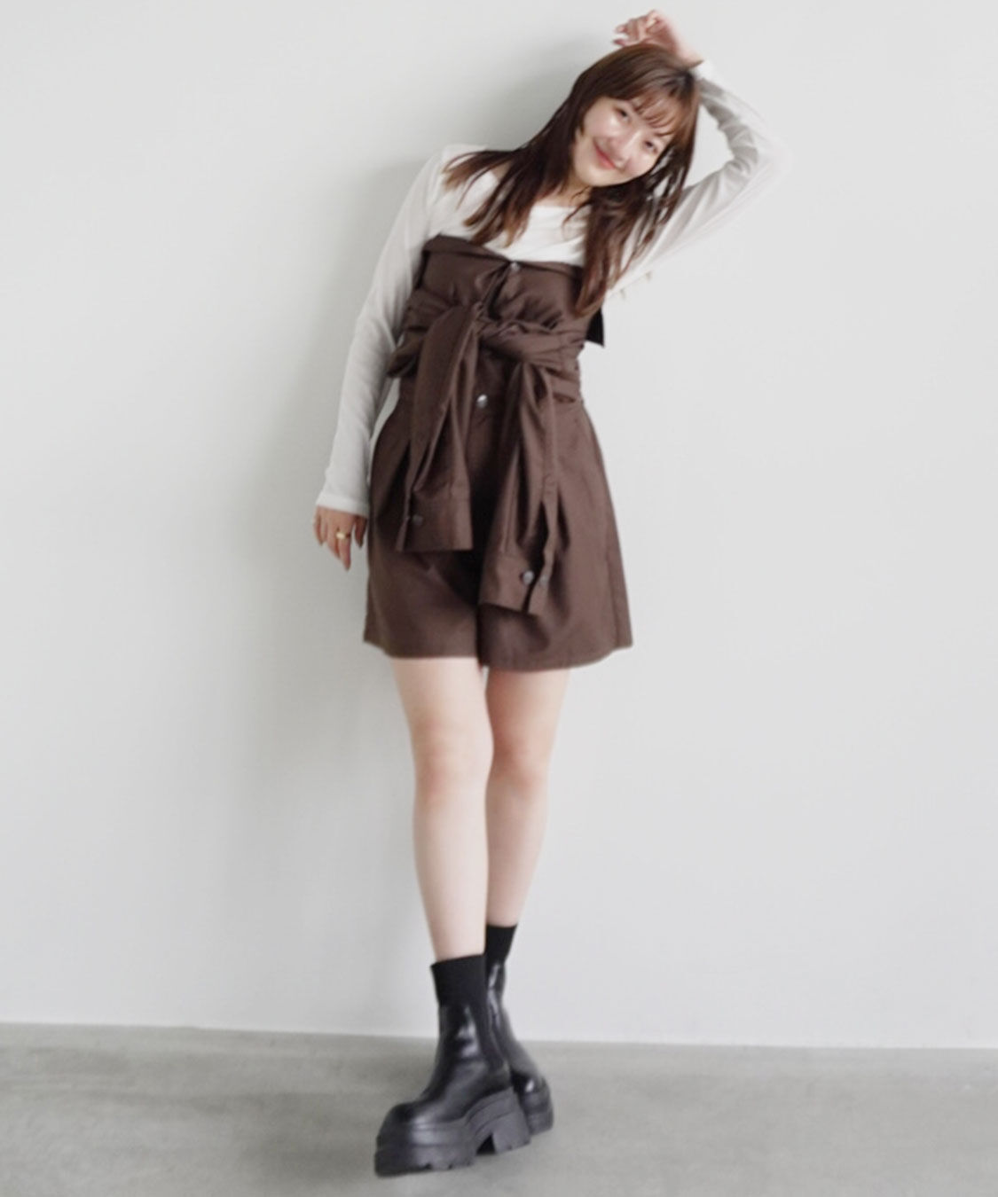 COCO DEAL「《COCO DEAL/Dickies(R)》シャツオールインワン」|オールインワン|