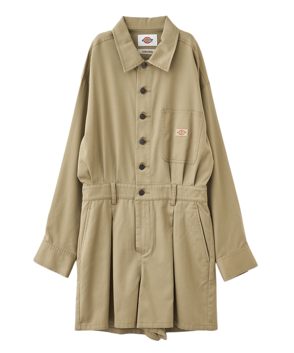 COCO DEAL「《COCO DEAL/Dickies(R)》シャツオールインワン」|オールインワン|カーキ