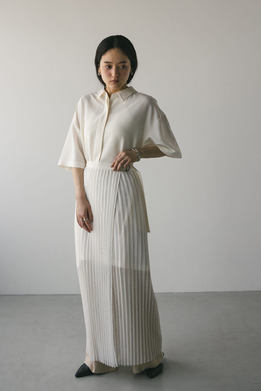STYLEMIXER「プリーツラップセットシャツワンピース」|ワンピース|