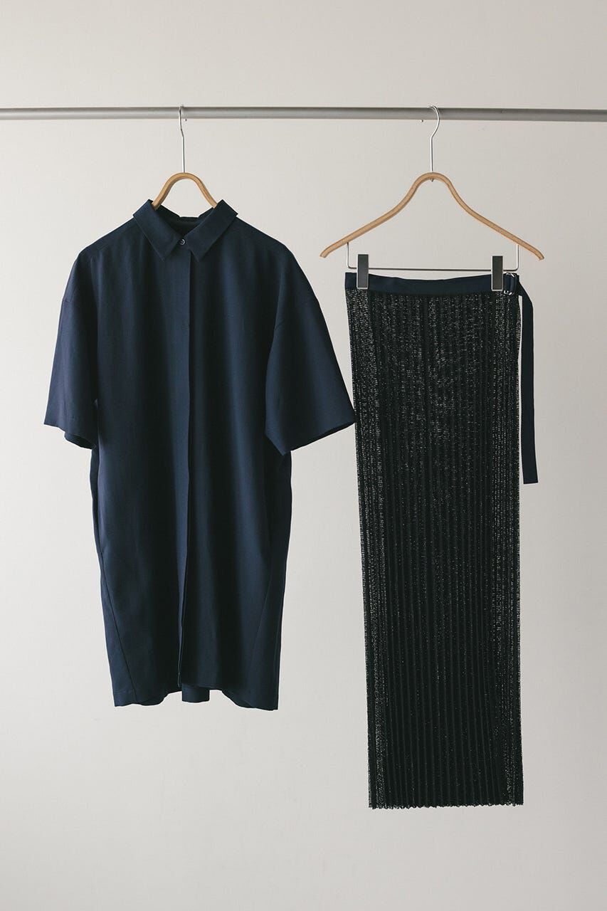 STYLEMIXER「プリーツラップセットシャツワンピース」|ワンピース|