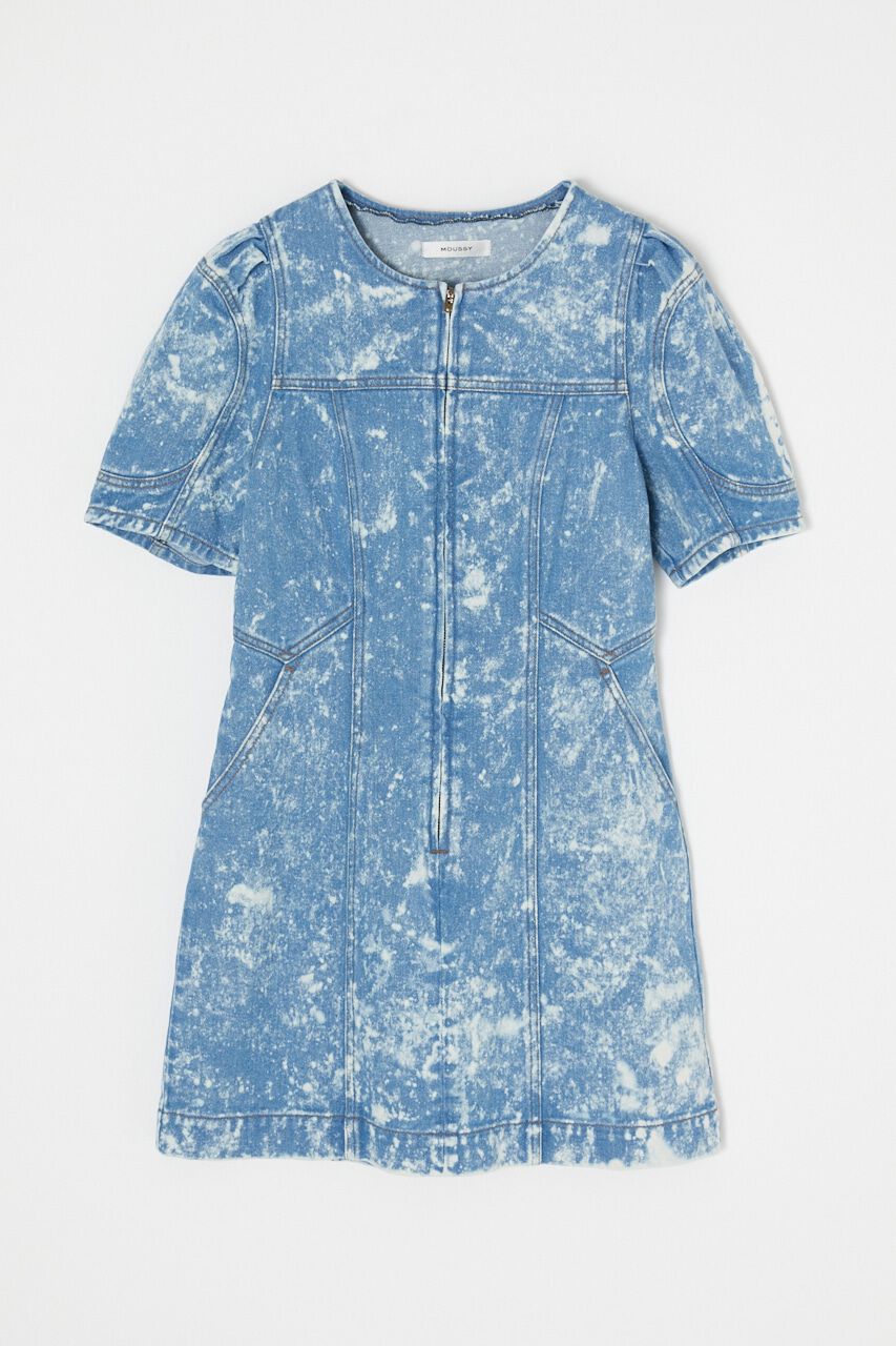 MOUSSY「FRONT ZIP CHEMICAL MINI ドレス」|ワンピース|