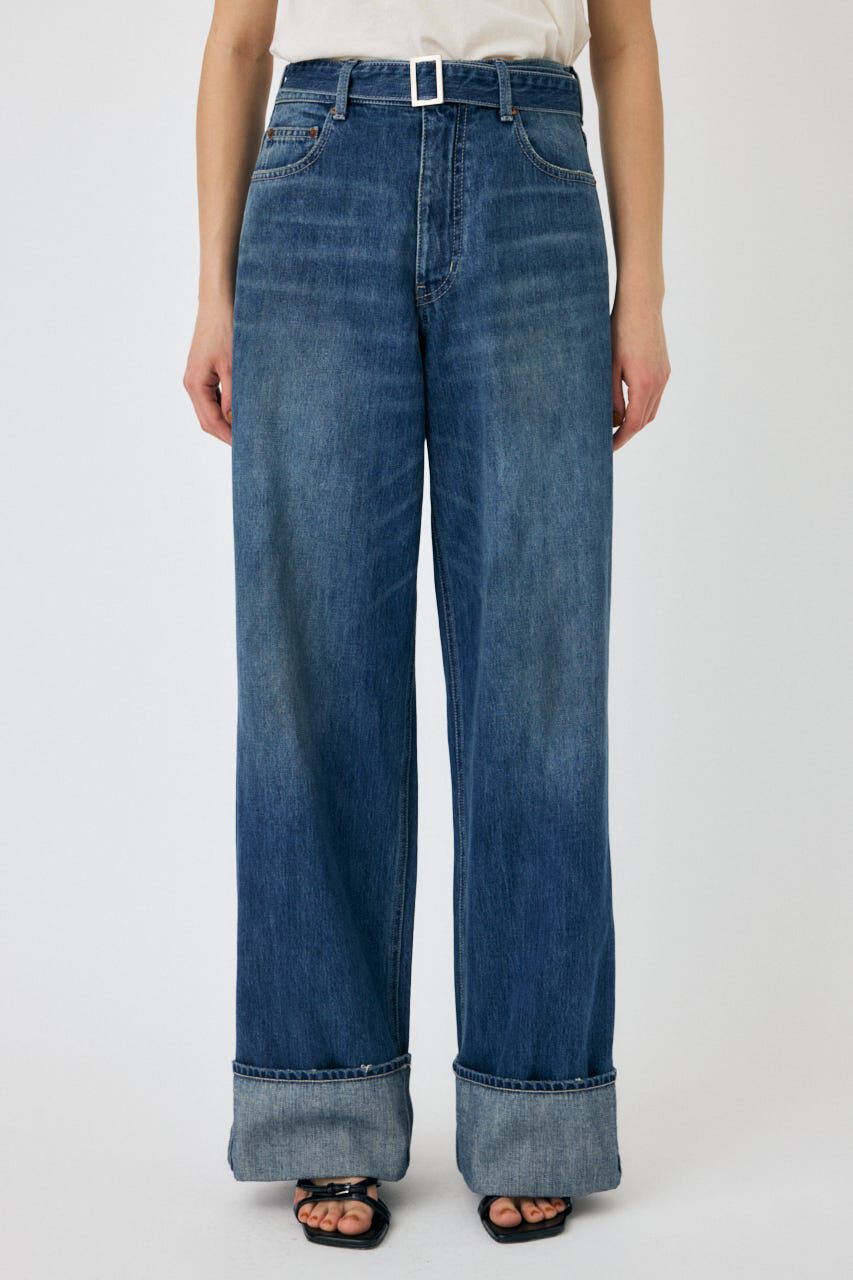 MOUSSY「BELTED WIDE ストレートデニム」|デニム|