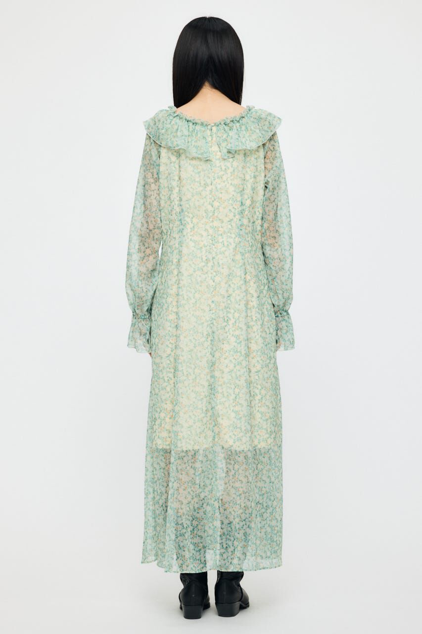 MOUSSY「RUFFLE CHIFFON MAXI ドレス」|ワンピース|