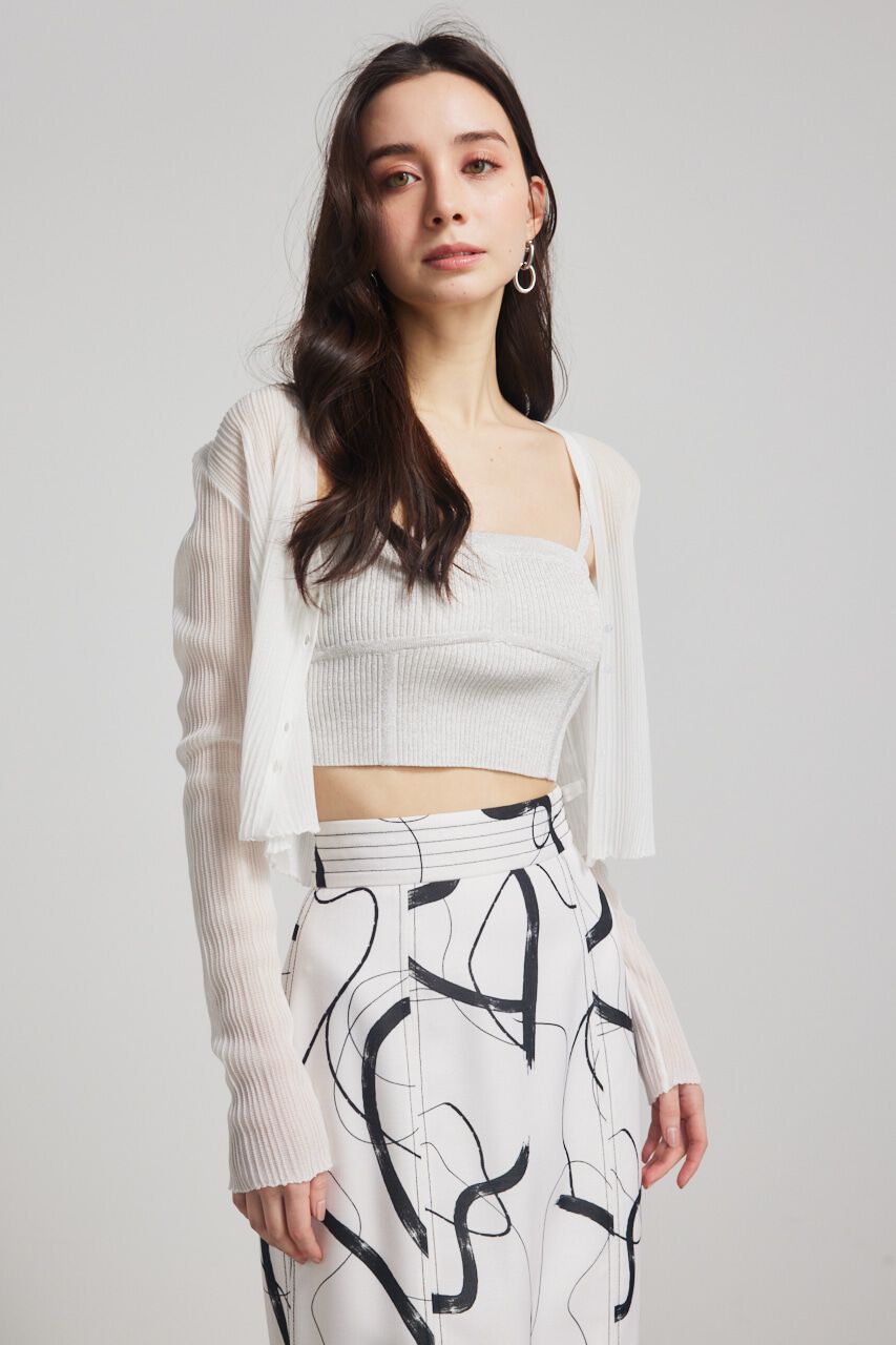 rienda「ビスチェライクKnitベアTOP」|チューブトップ|