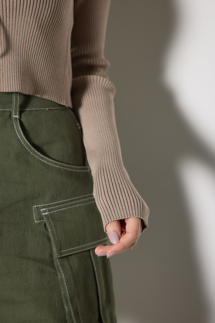 rienda「レースアップリブニットトップス」|ニット・セーター|