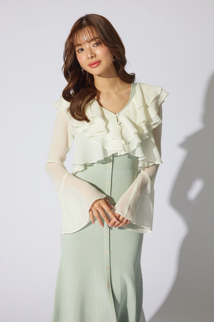 rienda「カーディガンセットニットマーメイドワンピース」|ワンピース|