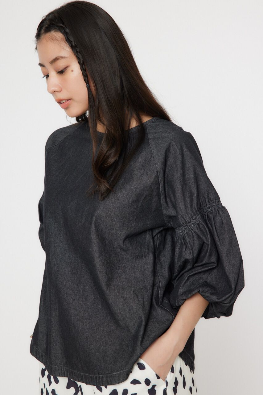 RODEO CROWNS「袖ボリュームバックリボントップス」|シャツ・ブラウス|