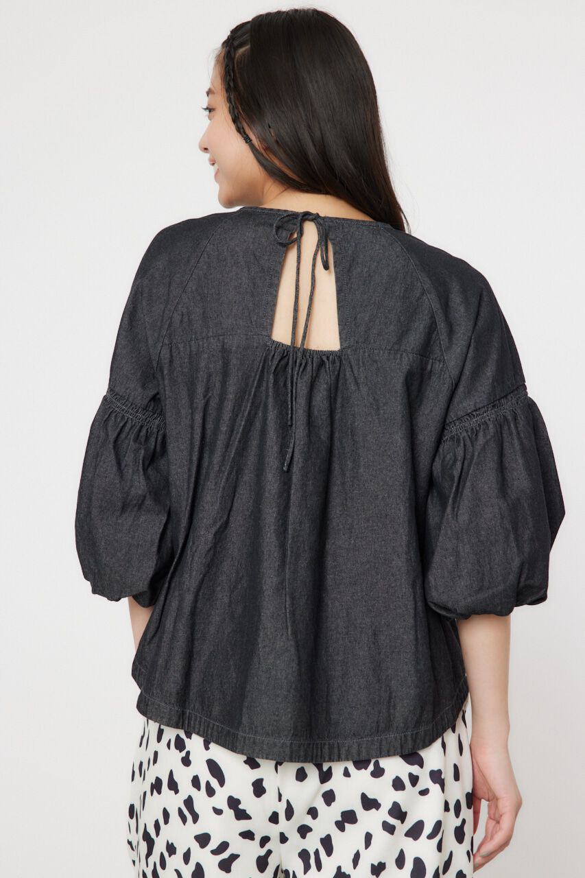 RODEO CROWNS「袖ボリュームバックリボントップス」|シャツ・ブラウス|