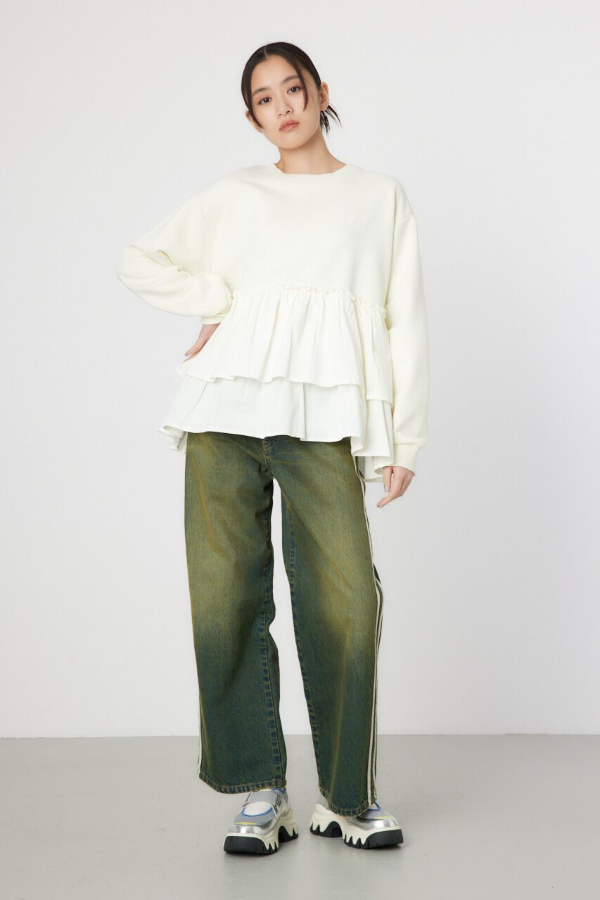 RODEO CROWNS「ピグメント布帛ドッキングトップス」|Tシャツ・カットソー|