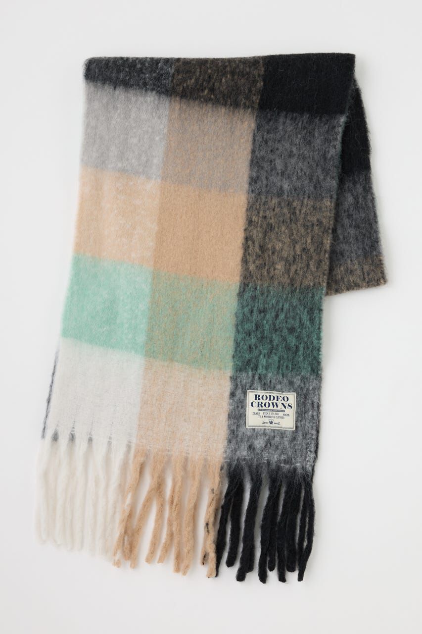 RODEO CROWNS「チェックガラ ボリュームマフラー」|その他|柄BLK5