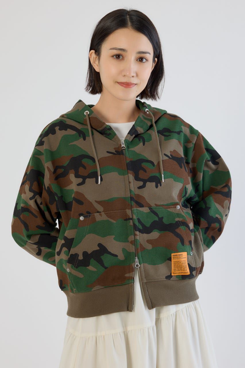 RODEO CROWNS「SHARE PATTERN W ジップパーカー」|パーカー|柄BRN5