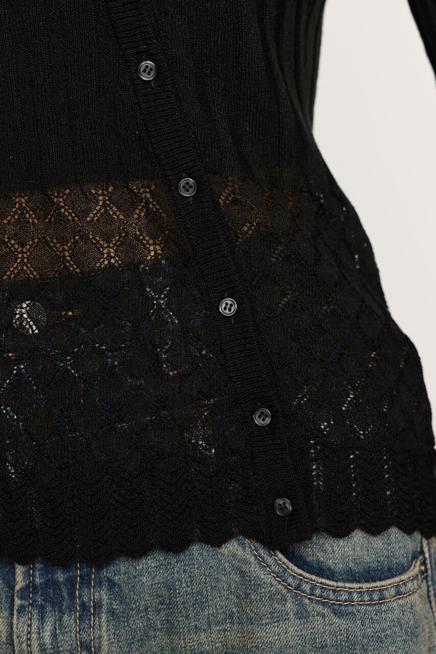 SLY「CROCHET SLANT BUTTON カーディガン」|カーディガン|