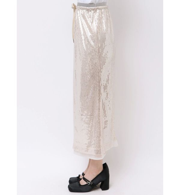 CALNAMUR「SPANGLE DRAWSTRINGS SK/スパンコールドロストスカート」|スカート|