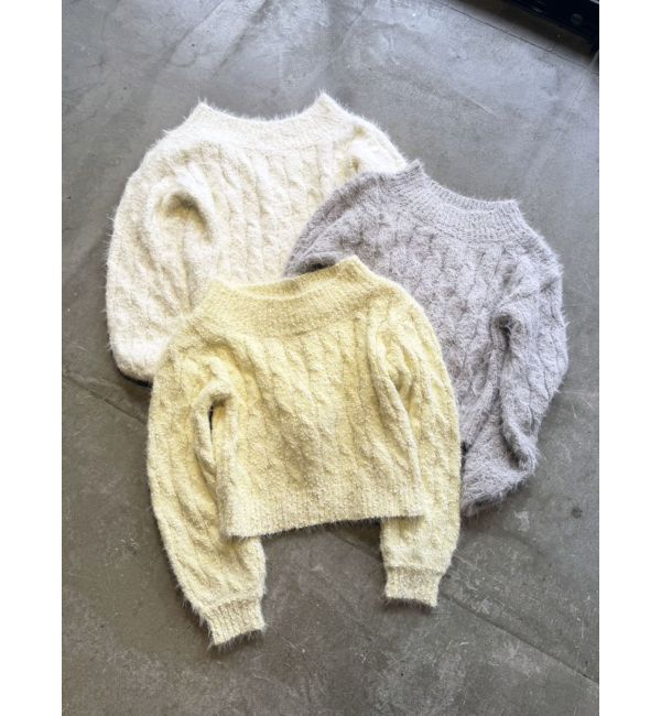 CALNAMUR「2WAY MIX YARN CABLE KNIT/２WAYヤーンケーブルニット」|ニット・セーター|