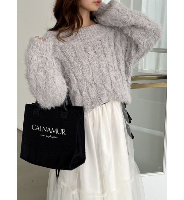 CALNAMUR「2WAY MIX YARN CABLE KNIT/２WAYヤーンケーブルニット」|ニット・セーター|