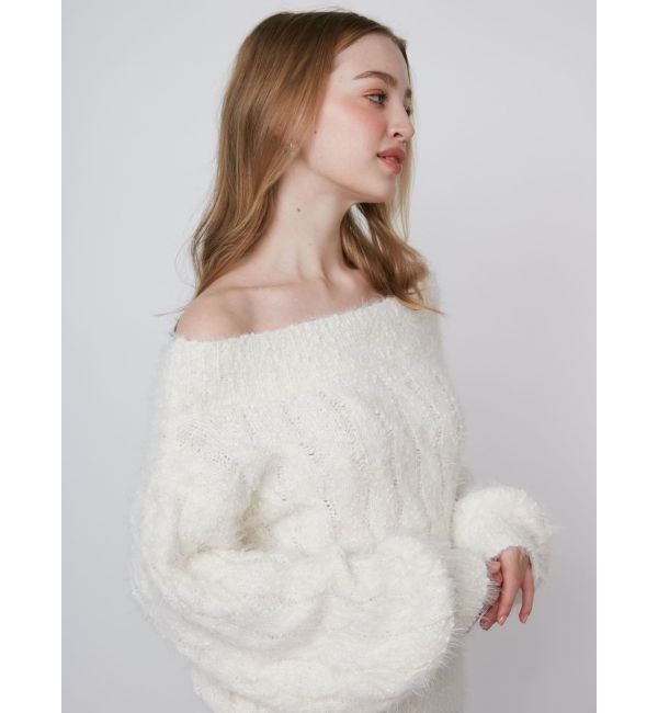 CALNAMUR「2WAY MIX YARN CABLE KNIT/２WAYヤーンケーブルニット」|ニット・セーター|