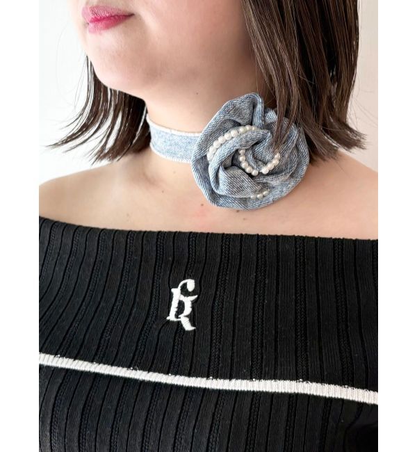 CALNAMUR「DENIM ROSE CHOKER」|その他|