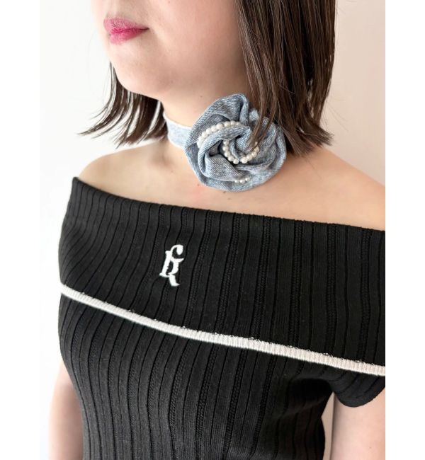 CALNAMUR「DENIM ROSE CHOKER」|その他|