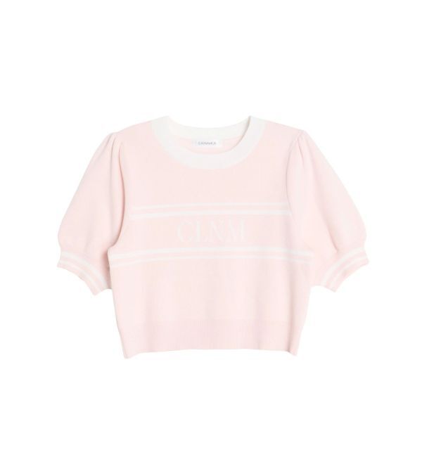 CALNAMUR「LOGO JACQUARD KNIT/ロゴジャガードニット」|ニット・セーター|ピンク