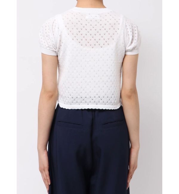 CALNAMUR「BEAR PRINT RIBBON KNIT /ベアプリントリボンニット」|ニット・セーター|