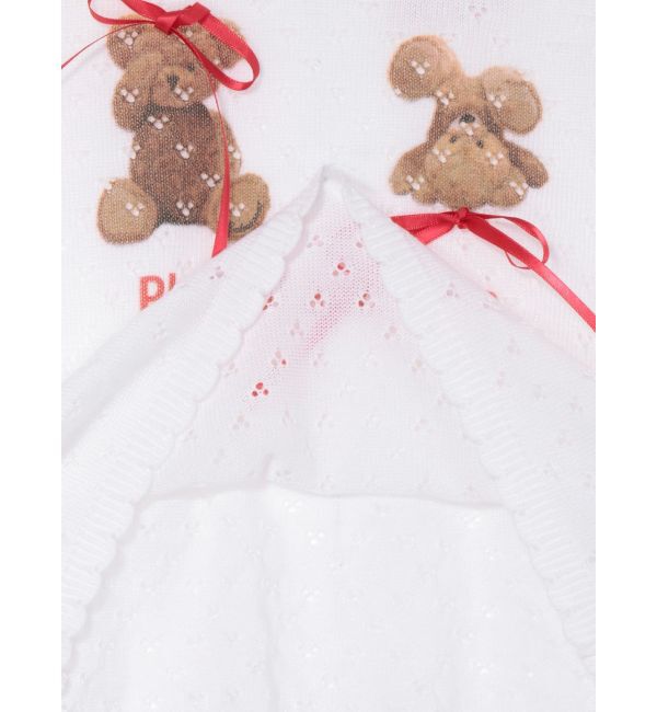 CALNAMUR「BEAR PRINT RIBBON KNIT /ベアプリントリボンニット」|ニット・セーター|