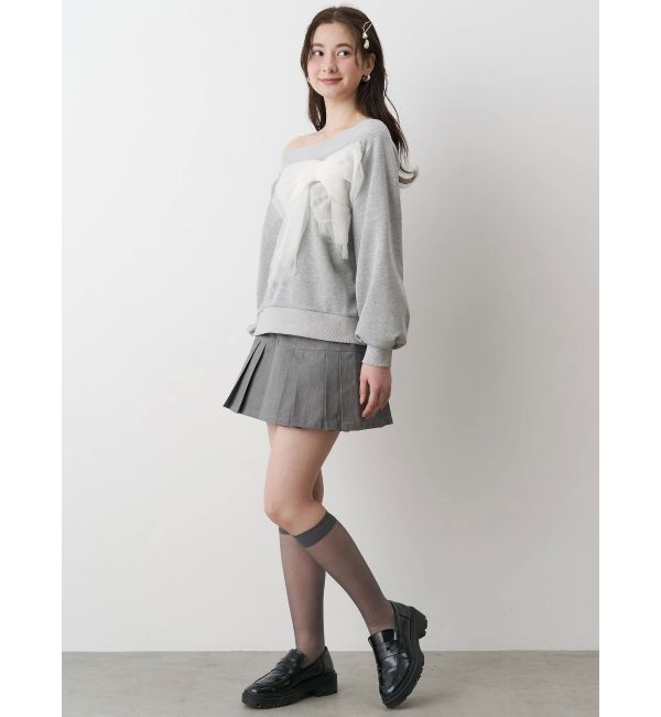 CALNAMUR「2WAY RIBBON SWEAT/２WAYリボンスウェット」|Tシャツ・カットソー|