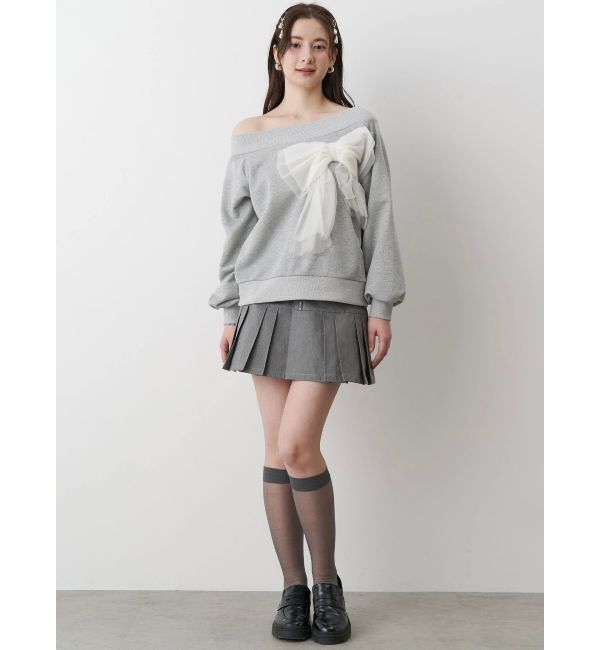 CALNAMUR「2WAY RIBBON SWEAT/２WAYリボンスウェット」|Tシャツ・カットソー|