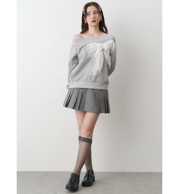 CALNAMUR「2WAY RIBBON SWEAT/２WAYリボンスウェット」|Tシャツ・カットソー|