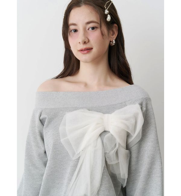 CALNAMUR「2WAY RIBBON SWEAT/２WAYリボンスウェット」|Tシャツ・カットソー|